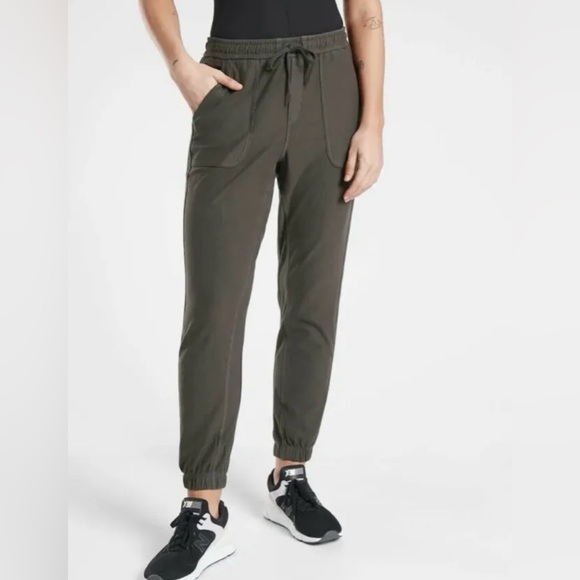 Athleta Pants - Athleta Womens Farallon Jogger Pants Size 0 Gray Pockets Gray Charcoal Tie Waist